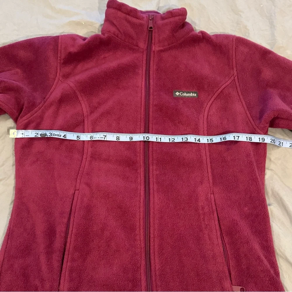 Columbia Women’s Fleece Jacket Cranberry Full Zip Long‎ Sleeve Pullover Medium